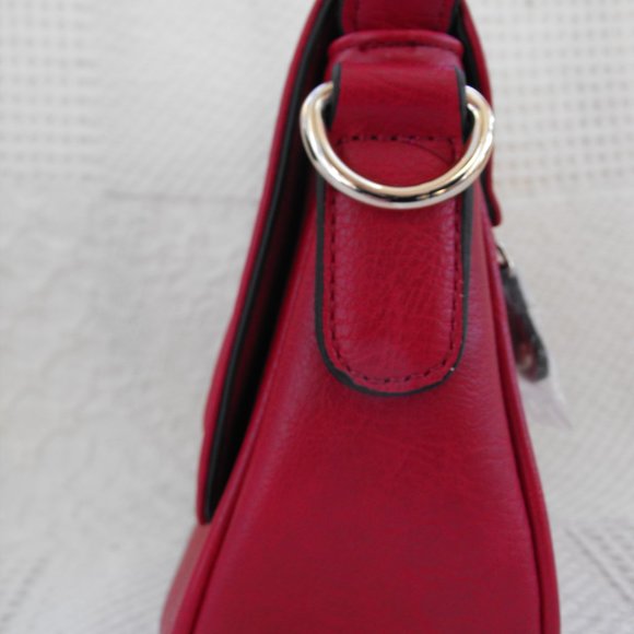 SHOULDER BAG, SLATER EMPERIA, FAUX LEATHER, RED - Picture 2 of 8